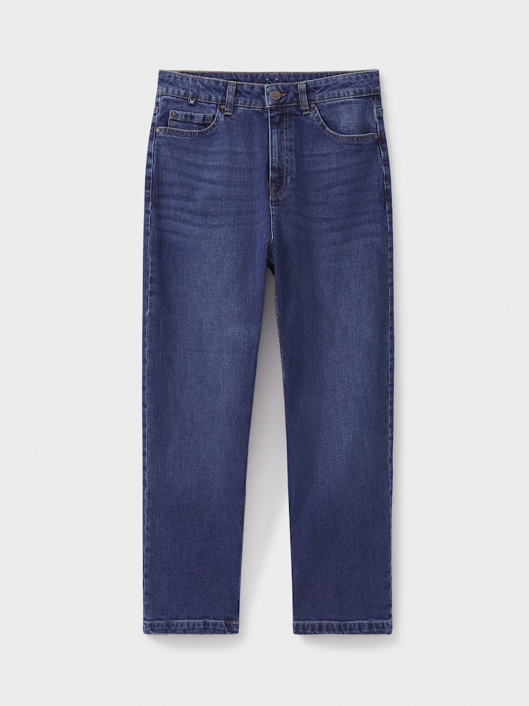 Blau - Crew Clothing gerade geschnittene Cropped-Jeans - Bild 5 von 5