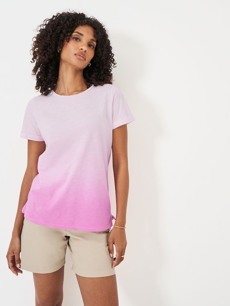 Crew Clothing Pink Ombre 100% Cotton T-Shirt - Image 1 of 5