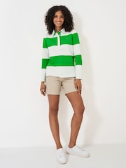 Crew Clothing Company Green Striped Long Sleeve 100% Cotton Rugby Shirts - Image 5 of 7