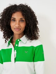 Crew Clothing Company Green Striped Long Sleeve 100% Cotton Rugby Shirts - Image 6 of 7