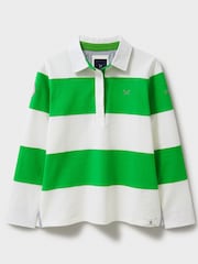 Crew Clothing Company Green Striped Long Sleeve 100% Cotton Rugby Shirts - Image 7 of 7