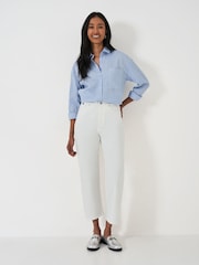 Weiß - Crew Clothing gerade geschnittene Cropped-Jeans - Bild 1 von 5