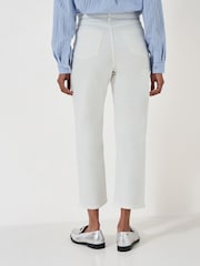 Weiß - Crew Clothing gerade geschnittene Cropped-Jeans - Bild 2 von 5