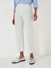 Weiß - Crew Clothing gerade geschnittene Cropped-Jeans - Bild 3 von 5