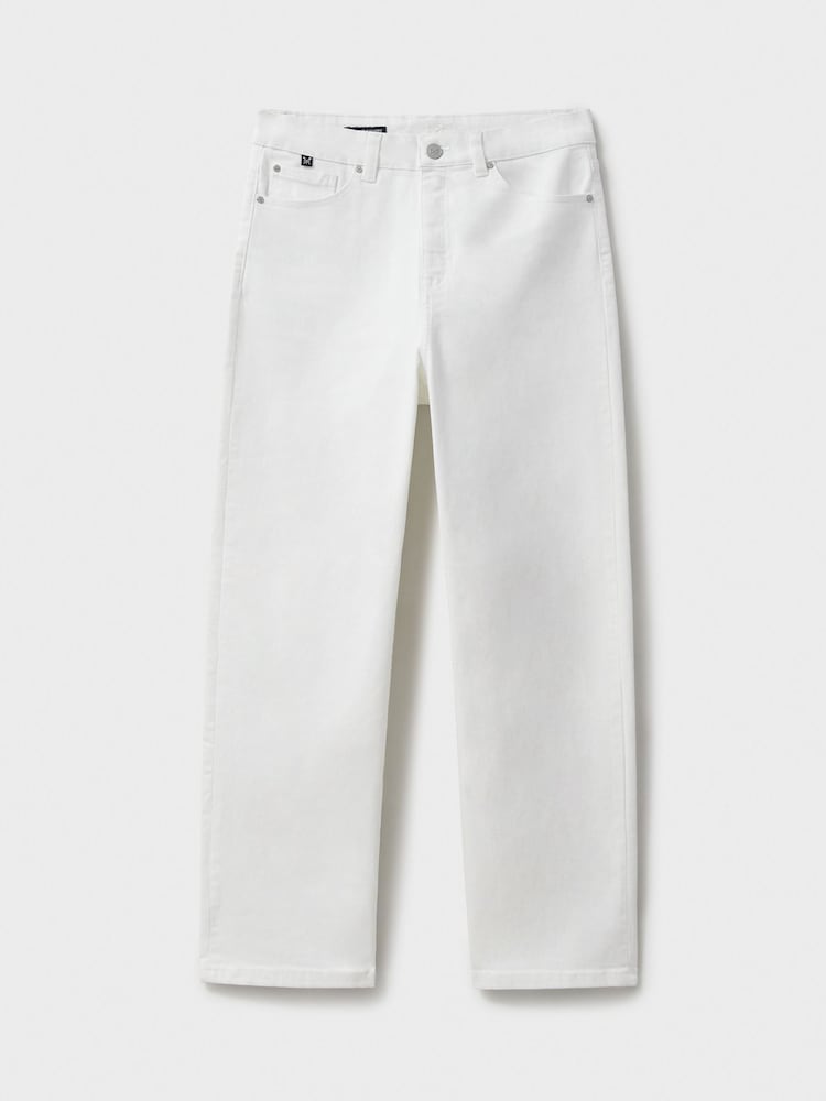 Weiß - Crew Clothing gerade geschnittene Cropped-Jeans - Bild 5 von 5
