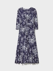 Crew Clothing Company Blue 3/4 Sleeve Flora Jersey Dress - Image 5 of 5