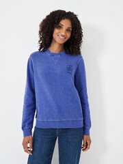 Crew Clothing Company Blue Pigment Dyed Crew Neck Sweatshirt - Image 1 of 5