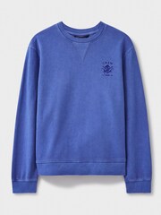 Crew Clothing Company Blue Pigment Dyed Crew Neck Sweatshirt - Image 5 of 5