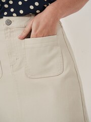 Crew Clothing Company Natural Analee Short Denim Skirt - Image 4 of 5