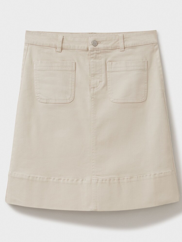 Crew Clothing Company Natural Analee Short Denim Skirt - Image 5 of 5