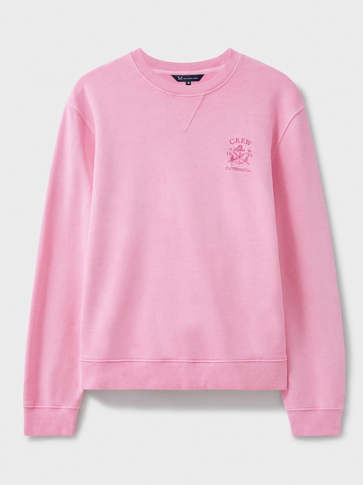 Pink - Crew Clothing Company Pigment Dyed Crew Neck Sweatshirt - Bild 5 von 5
