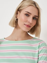 zelena - Crew Clothing Essential črtast vrh iz 100% bombaža - Slika 4 iz 5