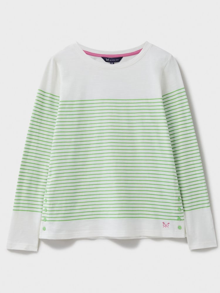 Crew Clothing Cassandra Stripe Button Top - Image 6 of 6