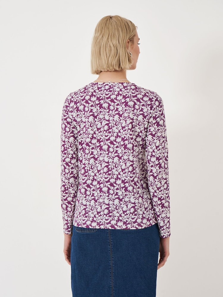 Crew Clothing Company Red Cassandra Stripe Button Top - Image 2 of 5