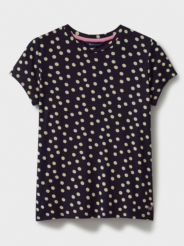 Crew Clothing Blue Printed Jersey Top - Image 5 of 5