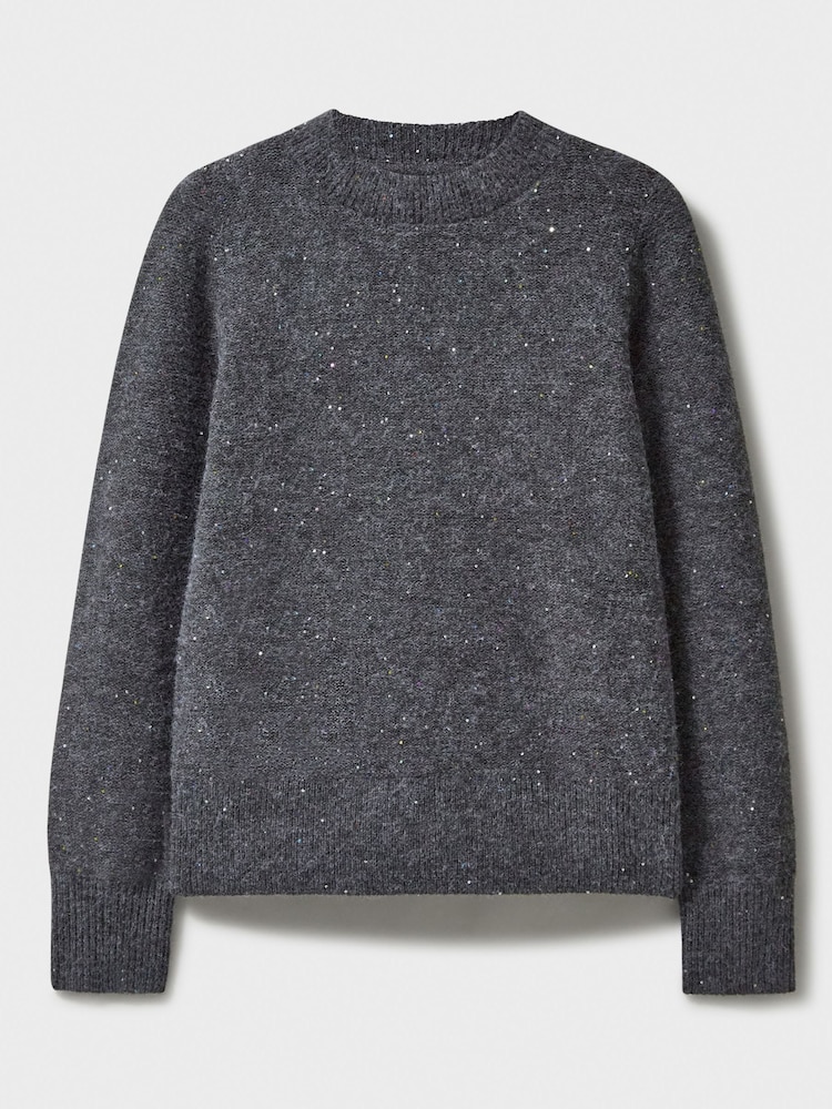 Crew Clothing Company Grey Glitterball Sequin Jumper - Image 5 of 5