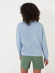 Svetlo modra - Crew Clothing Company Pigment Dyed okrogel ovratnik; z okroglim ovratnikom zgornji del trenirke; majica za treniranje - Slika 2 iz 5