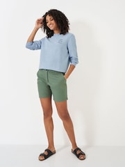 Svetlo modra - Crew Clothing Company Pigment Dyed okrogel ovratnik; z okroglim ovratnikom zgornji del trenirke; majica za treniranje - Slika 3 iz 5