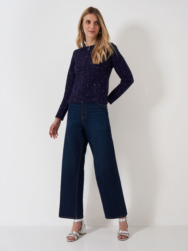 Crew Clothing Company Blue Glitterball Knitted Jacket - Image 2 of 5