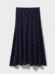 Crew Clothing Blue Amber Flared Midi Skirt - Image 5 of 5