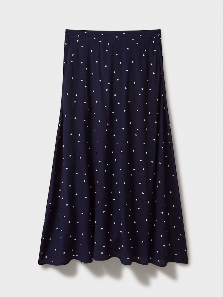 Crew Clothing Blue Amber Flared Midi Skirt - Image 5 of 5