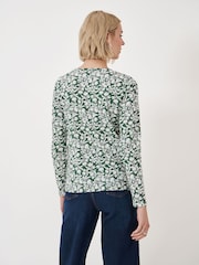 Crew Clothing Company Green Cassandra Stripe Button Top - Image 2 of 5