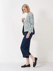 Crew Clothing Company Green Cassandra Stripe Button Top - Image 3 of 5