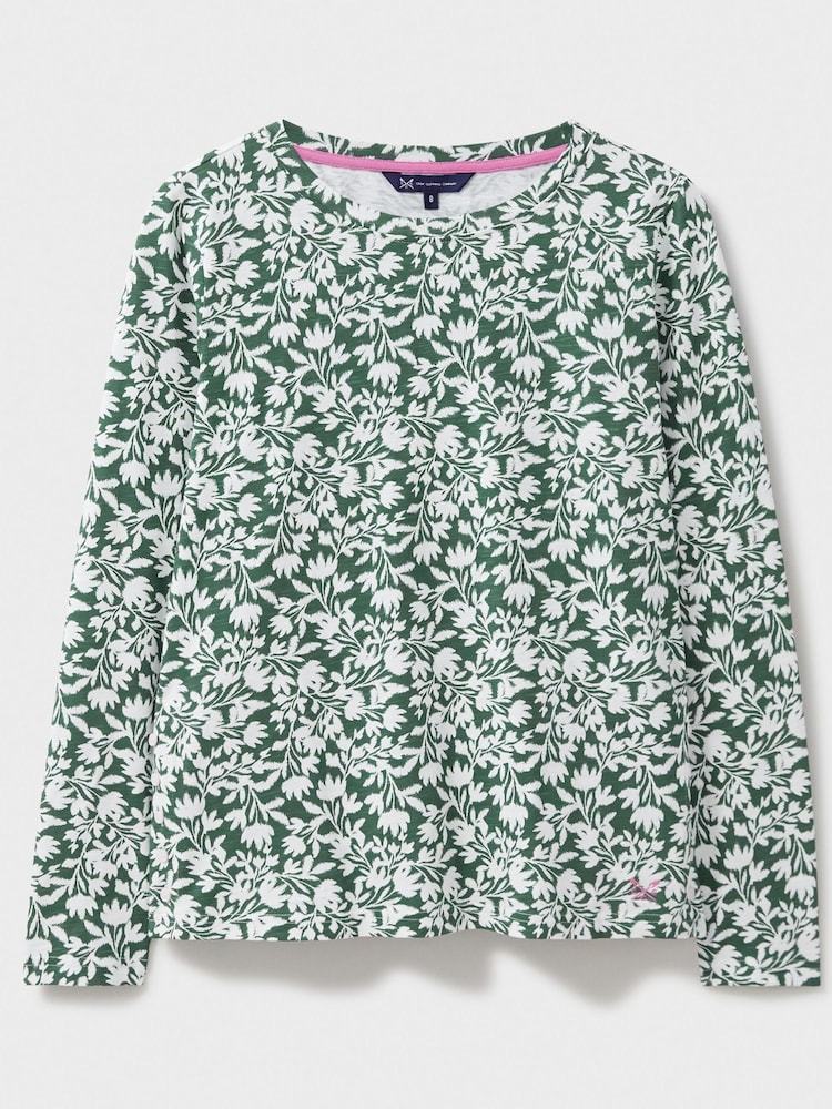 Crew Clothing Company Green Cassandra Stripe Button Top - Image 5 of 5