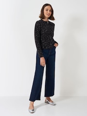 Crew Clothing Company Black Glitterball Knitted Jacket - Image 3 of 5