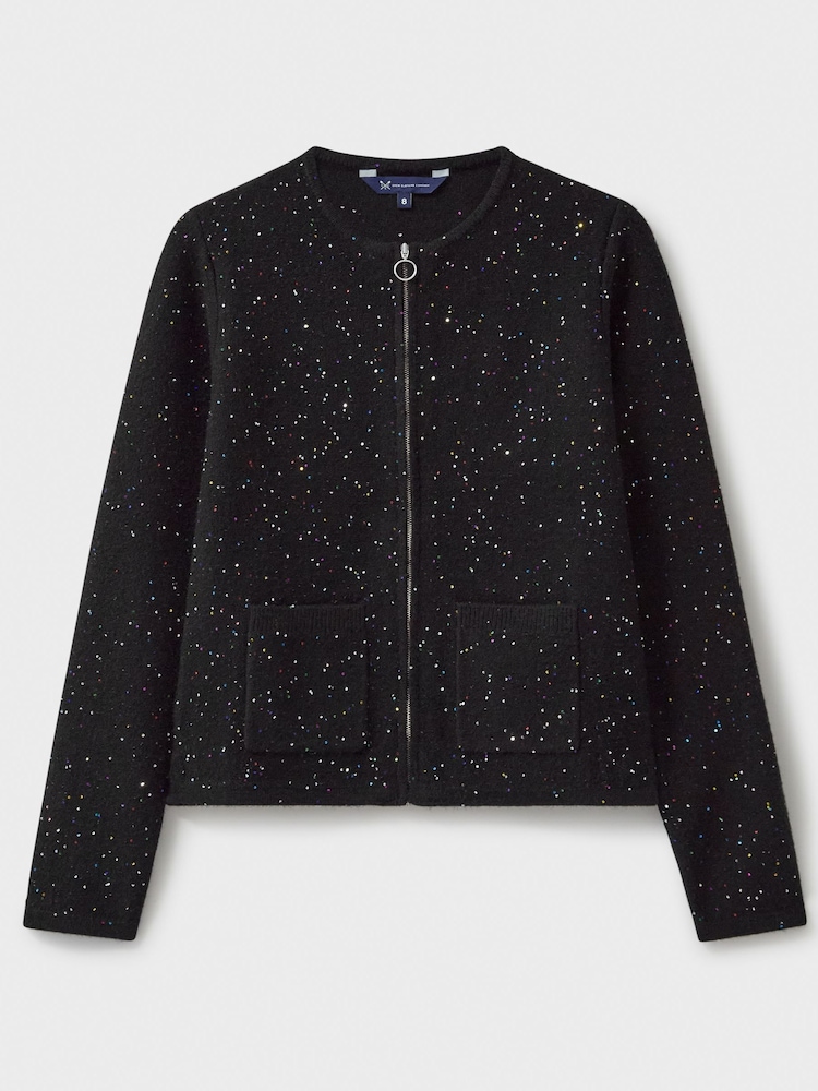 Crew Clothing Company Black Glitterball Knitted Jacket - Image 5 of 5