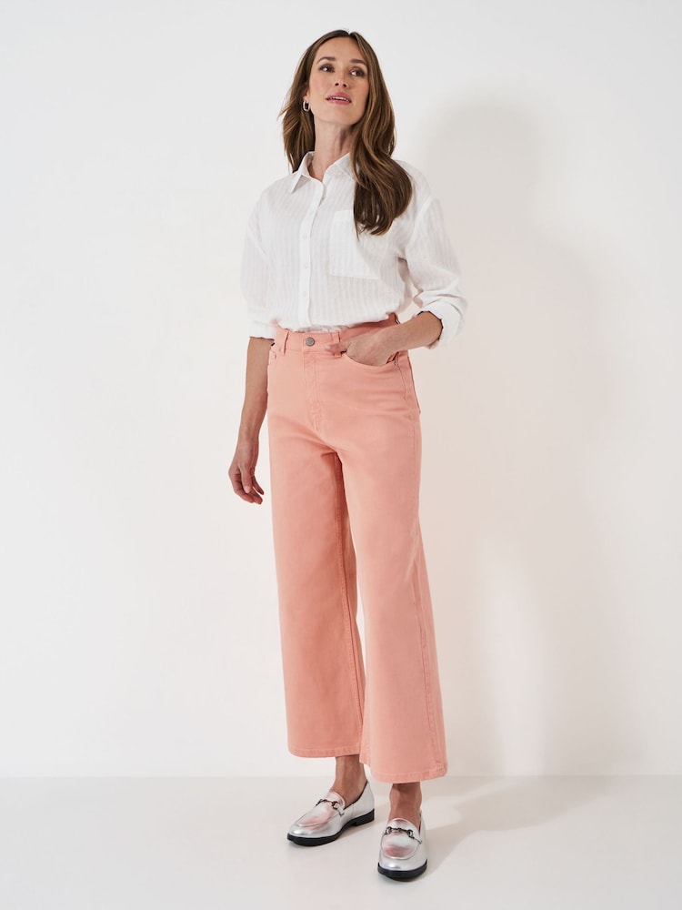 Crew Clothing Pink Relaxed Cropped Jeans - Image 1 of 5