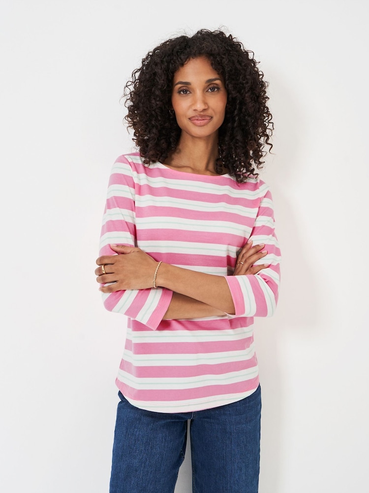 Crew Clothing – Essential – Oberteil aus 100 % Baumwolle, bretonisches Streifenmuster - Bild 1 von 5