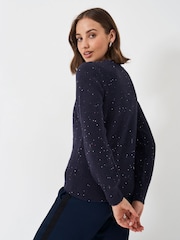 Crew Clothing Company Blue Glitterball Sequin Jumper - Image 2 of 5
