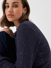 Crew Clothing Company Blue Glitterball Sequin Jumper - Image 4 of 5