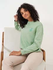 Grün - Crew Clothing Company Pigment Dyed Crew Neck Sweatshirt - Bild 1 von 5