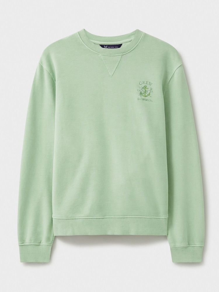 Grün - Crew Clothing Company Pigment Dyed Crew Neck Sweatshirt - Bild 5 von 5