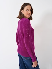 Crew Clothing Company Pink Glitterball Sequin Jumper - Image 2 of 5