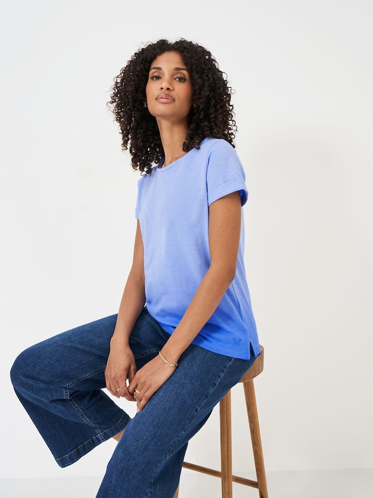 Crew Clothing Blue Ombre 100% Cotton T-Shirt - Image 1 of 4