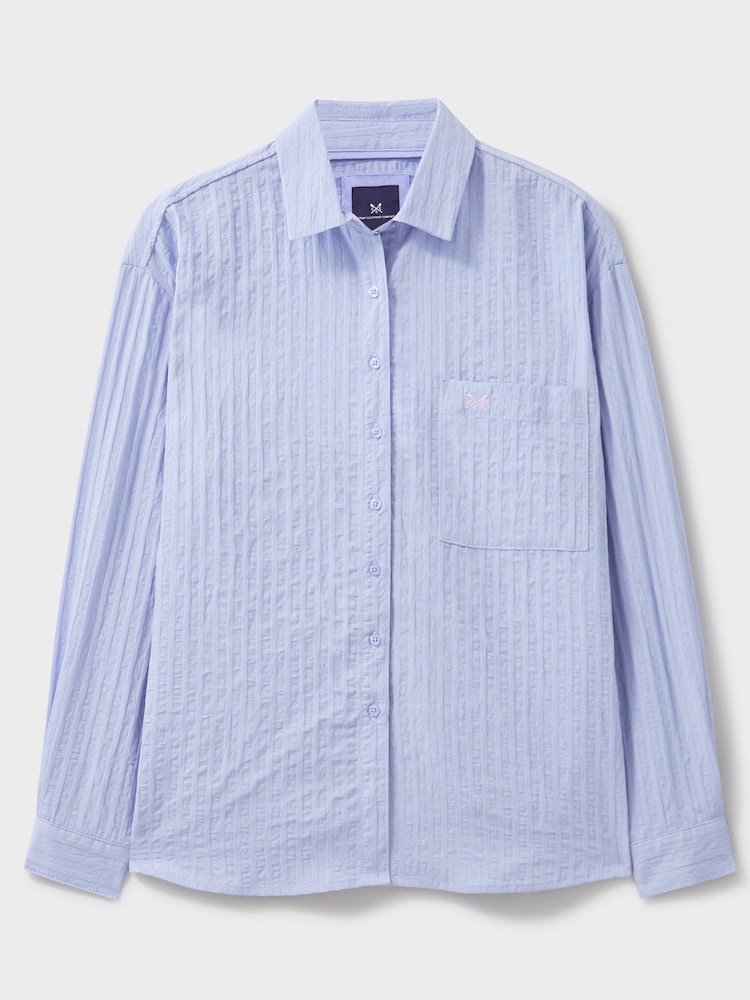 Texturované spadlé rameno Košile Crew Clothing Pruh - Image 5 of 5