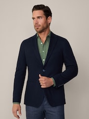 Hackett London Mens Blue Cotton/Linen Mix Jacket - Image 1 of 12