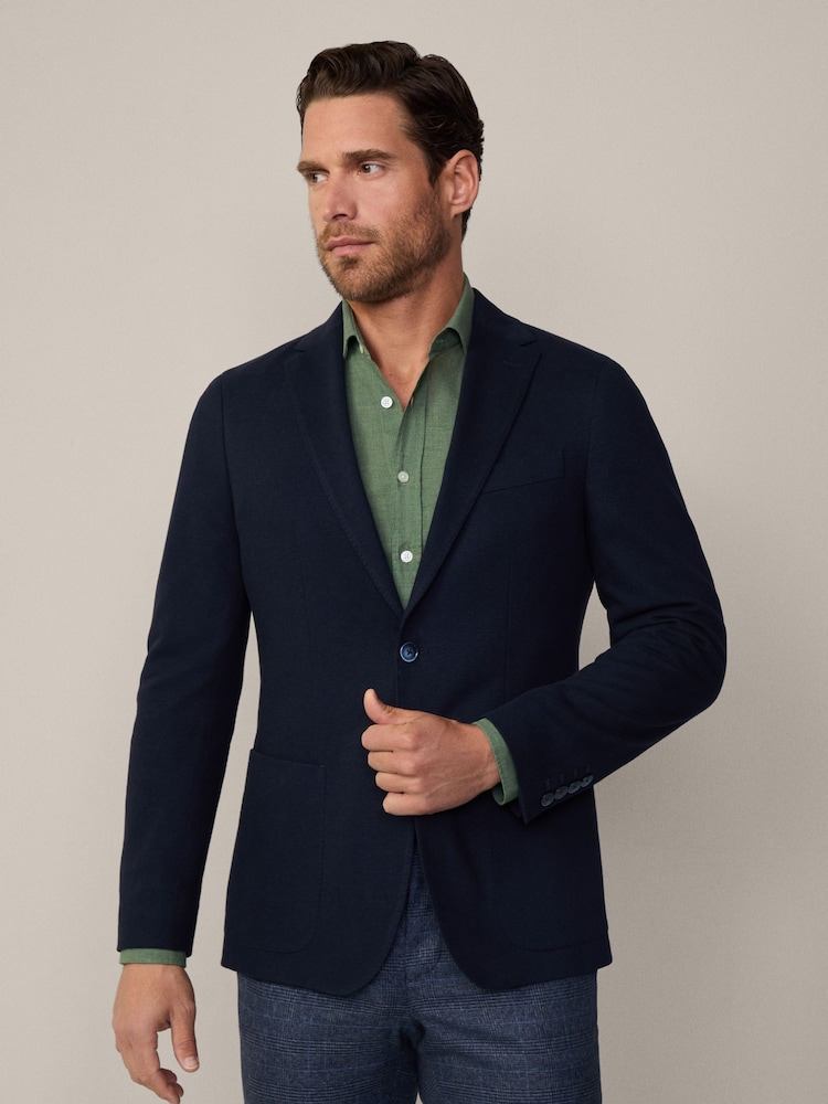 Hackett London Mens Blue Cotton/Linen Mix Jacket - Image 1 of 12