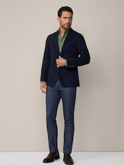 Hackett London Mens Blue Cotton/Linen Mix Jacket - Image 4 of 12