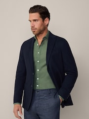 Hackett London Mens Blue Cotton/Linen Mix Jacket - Image 5 of 12