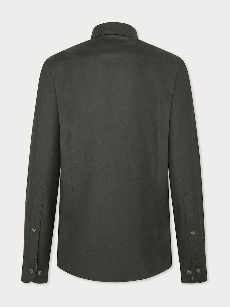 Hackett London Men Green 100% Cotton Shirt - Image 2 of 4