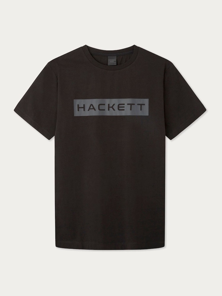 Hackett London Men 100% Cotton Black T-Shirt - Image 1 of 3