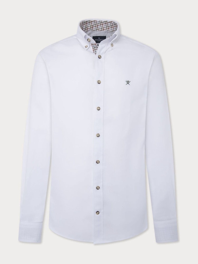 Hackett London Men 100% Cotton White Shirt - Image 1 of 4