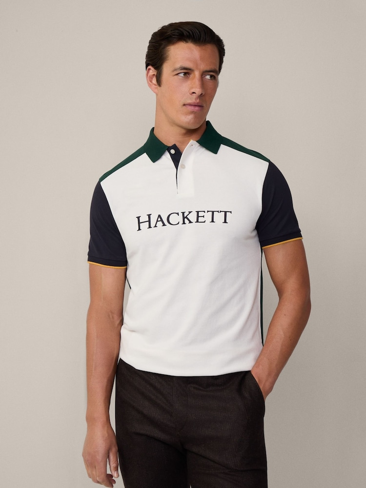 أخضر - قميص بولو رجالي قطن 100% من Hackett London - صورة 1 من 9