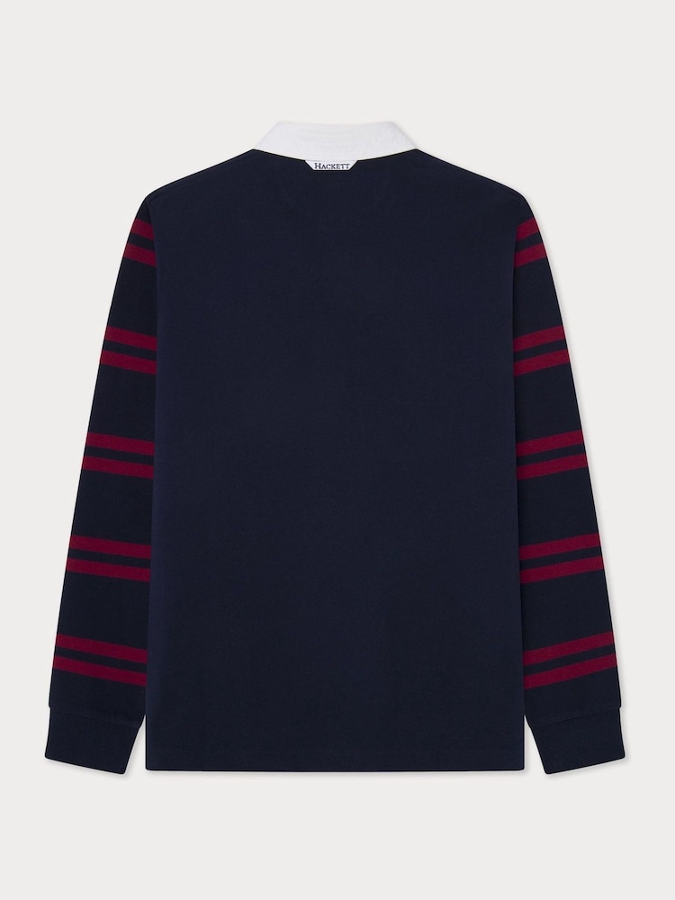 Hackett London Men Blue 100% Cotton Polo Shirt - Image 2 of 3 Hackett London Men Blue 100% Cotton Polo Shirt - Image 2 of 3