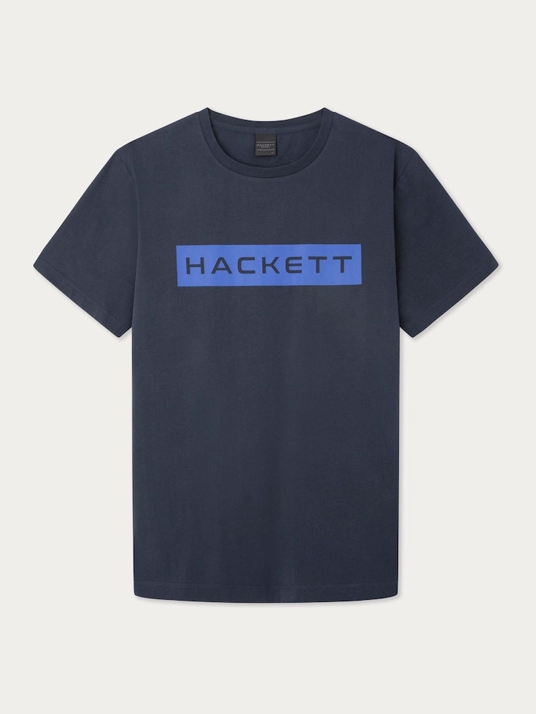 Hackett London Older Boys Blue 100% Cotton T-Shirt - Image 1 of 3