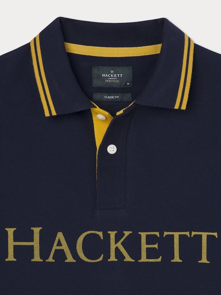 Hackett London Men Blue 100% Cotton Polo Shirt - Image 3 of 3